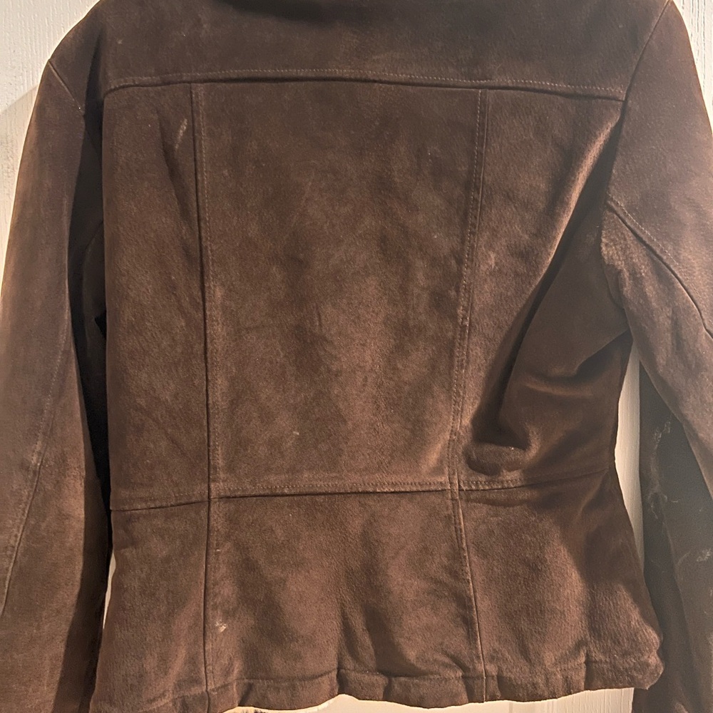 🌹Vintage 1999's  Wilson's Leather Maxima Women Suede Coat Faux Fur Lining Jacket - Picture 5 of 16